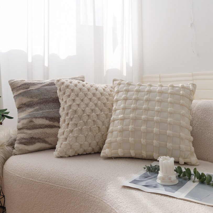 Set of 2 With Inserts Textured Serenity Collection - Modern Plush Throw Pillows in Sage Green and Ivory with Tufted, Striped, and Quilted Patterns
