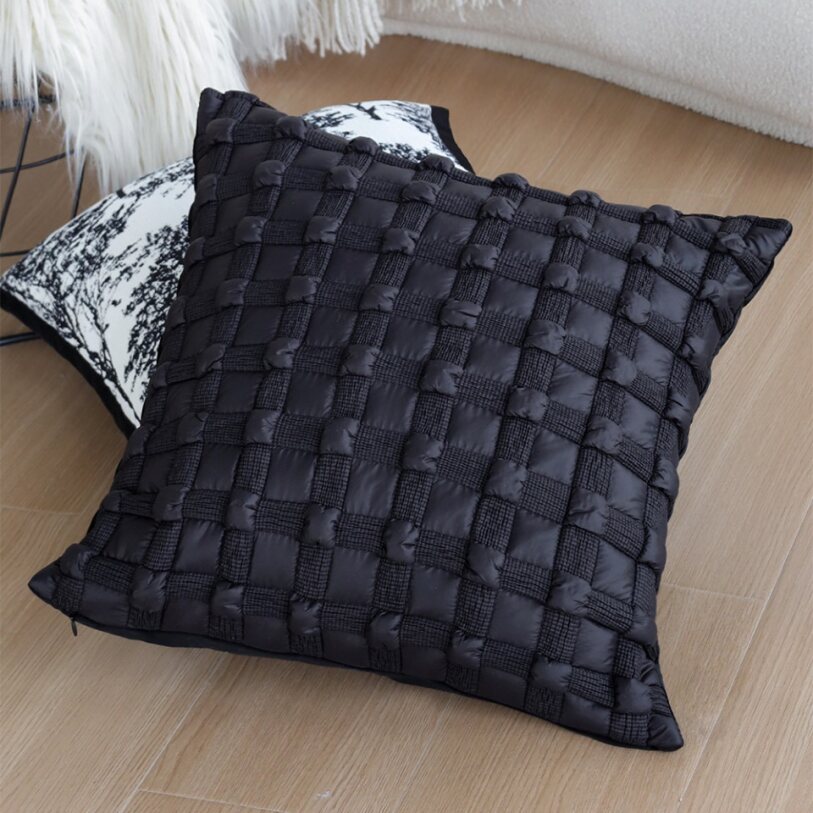 Textured serenity collection - modern plush throw pillow with tufted, striped, and quilted patterns Pack of 1
