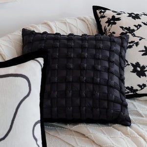 Textured serenity collection - modern plush throw pillow with tufted, striped, and quilted patterns Pack of 1