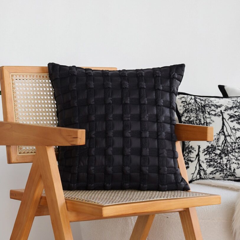 Set of 2 With Inserts Textured Serenity Collection - Modern Plush Throw Pillows in Sage Green and Ivory with Tufted, Striped, and Quilted Patterns