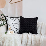 Set of 2 With Inserts Textured Serenity Collection - Modern Plush Throw Pillows in Sage Green and Ivory with Tufted, Striped, and Quilted Patterns