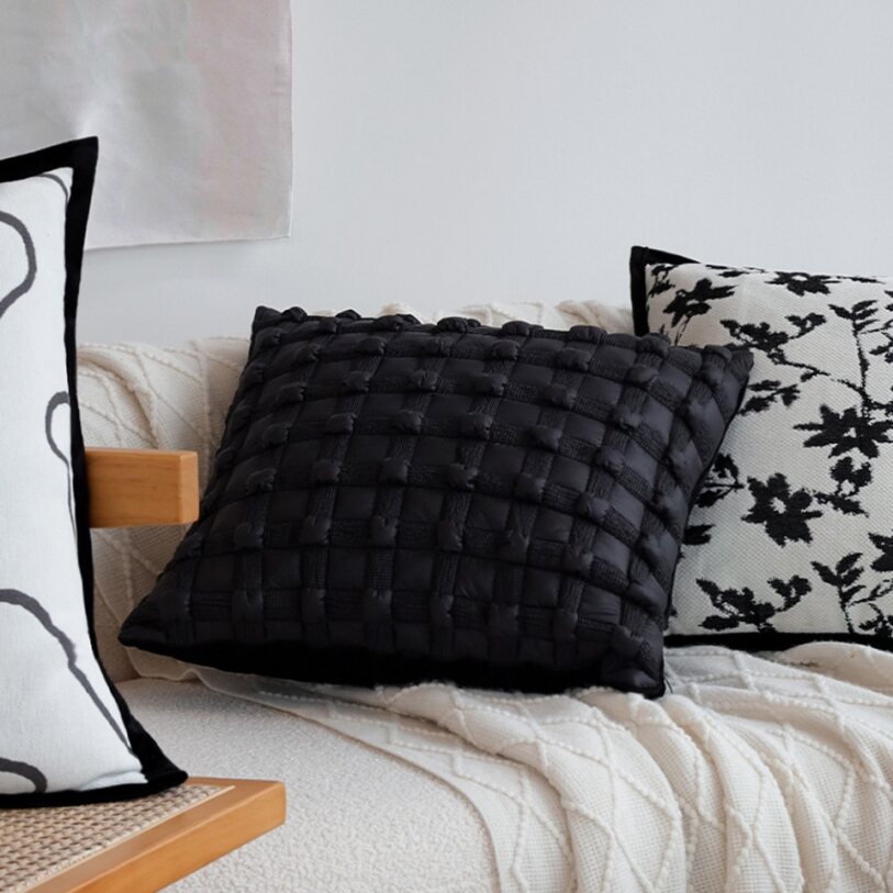 Set of 2 With Inserts Textured Serenity Collection - Modern Plush Throw Pillows in Sage Green and Ivory with Tufted, Striped, and Quilted Patterns