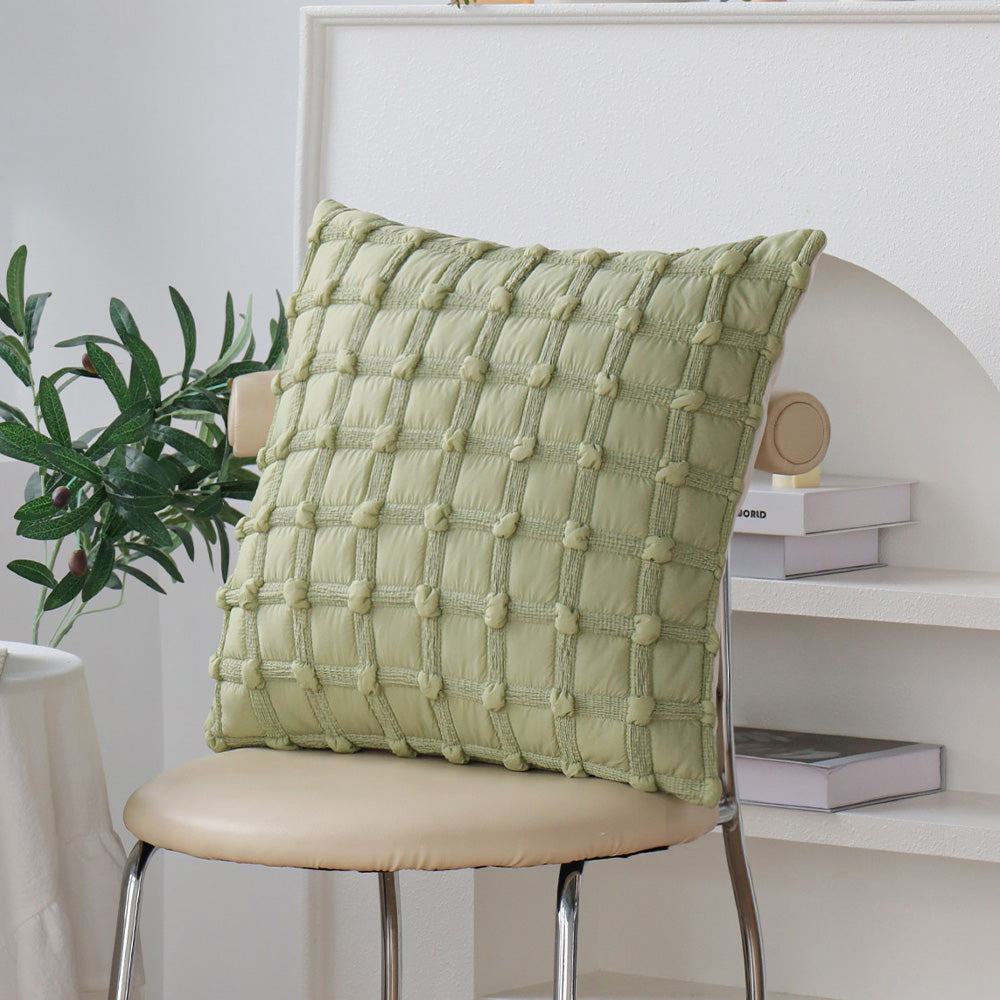 Set of 2 textured serenity collection - modern plush throw pillows with tufted, striped, and quilted patterns