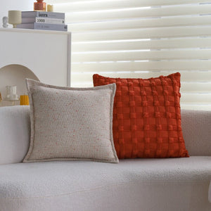 Textured serenity collection - modern plush throw pillow with tufted, striped, and quilted patterns Pack of 1