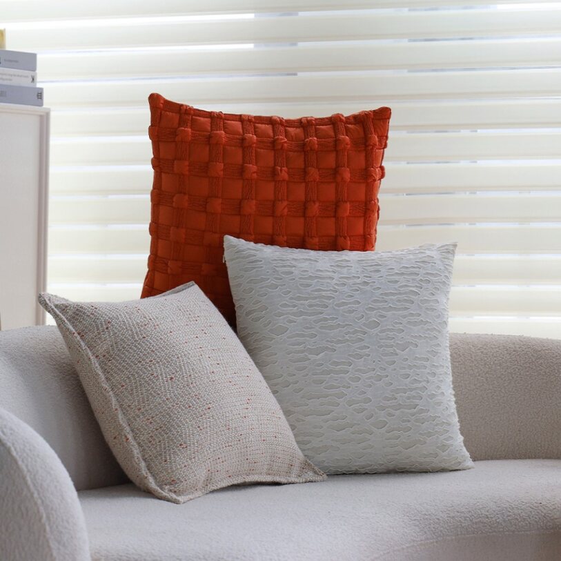 Set of 2 textured serenity collection - modern plush throw pillows with tufted, striped, and quilted patterns