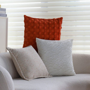 Set of 2 textured serenity collection - modern plush throw pillows with tufted, striped, and quilted patterns