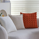 Set of 2 With Inserts Textured Serenity Collection - Modern Plush Throw Pillows in Sage Green and Ivory with Tufted, Striped, and Quilted Patterns