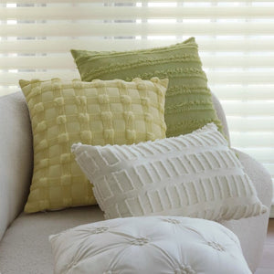 Textured serenity collection - modern plush throw pillow with tufted, striped, and quilted patterns Pack of 1