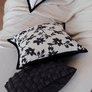 textured embroidery, subtle floral throw pillows Pack of 2 of 18"x18" with 450g insert
