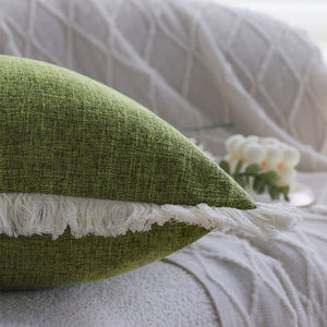 Boho-chic style lumbar throw pillow covers Pack of 2  size 12"x20" and 18"x18"