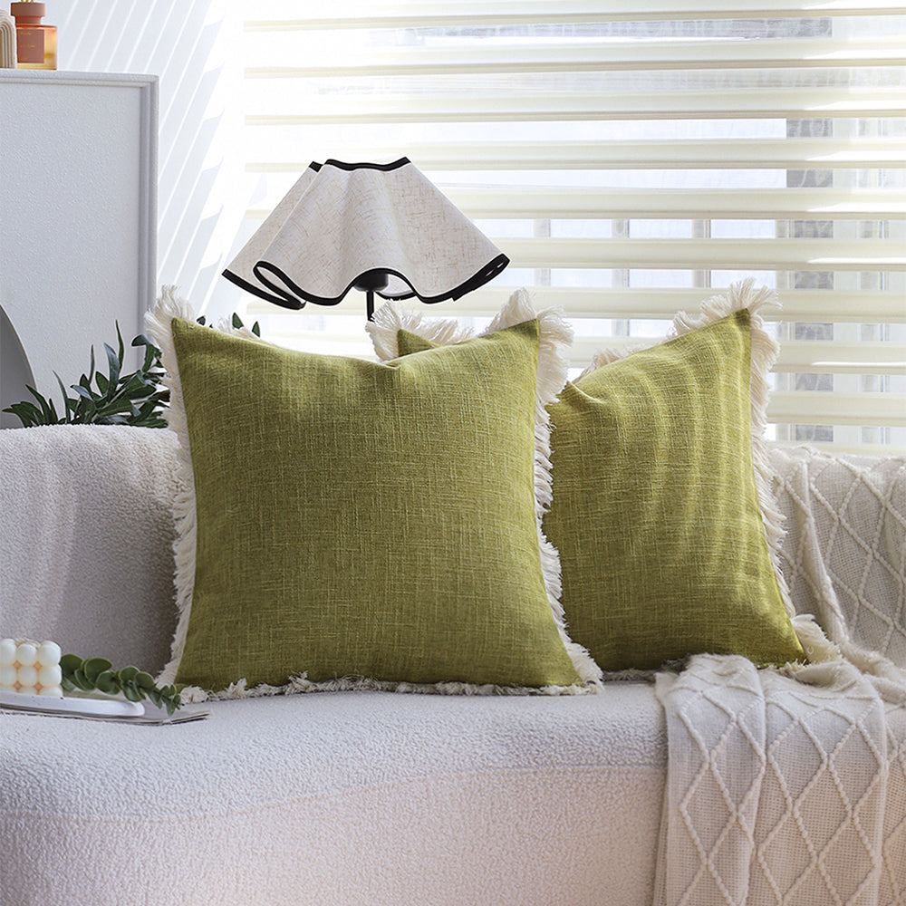 Boho-chic style lumbar throw pillow covers Pack of 2 size 12"x20" and 18"x18"