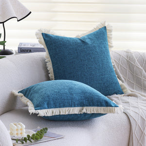 Boho-chic style lumbar throw pillow covers Pack of 2  size 12"x20" and 18"x18"