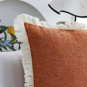 boho-chic style lumbar throw pillow covers and inserts Pack of 1 of 12"x20" and 1 of 18"x18"