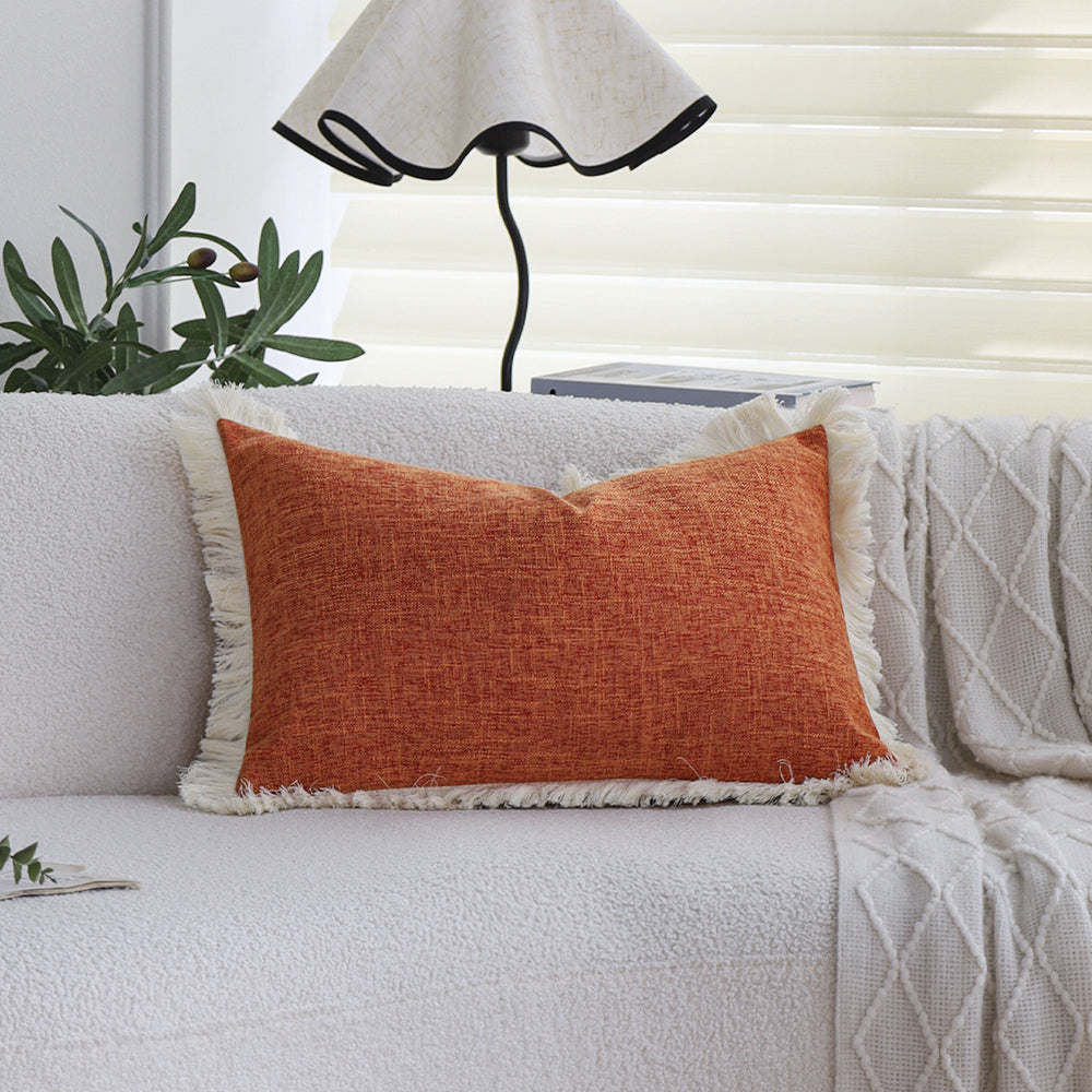 boho-chic style lumbar throw pillow covers Pack of 1 of 12"x20" and 1 of 18"x18"