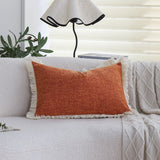 boho-chic style lumbar throw pillow covers Pack of 1 of 12"x20" and 1 of 18"x18"