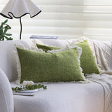 boho-chic style lumbar throw pillow covers Pack of 1 of 12"x20" and 1 of 18"x18"