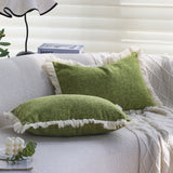 boho-chic style lumbar throw pillow covers Pack of 1 of 12"x20" and 1 of 18"x18"