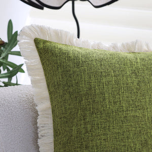 boho-chic style lumbar throw pillow covers and inserts Pack of 1 of 12"x20" and 1 of 18"x18"