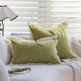 boho-chic style lumbar throw pillow covers and inserts Pack of 1 of 12"x20" and 1 of 18"x18"