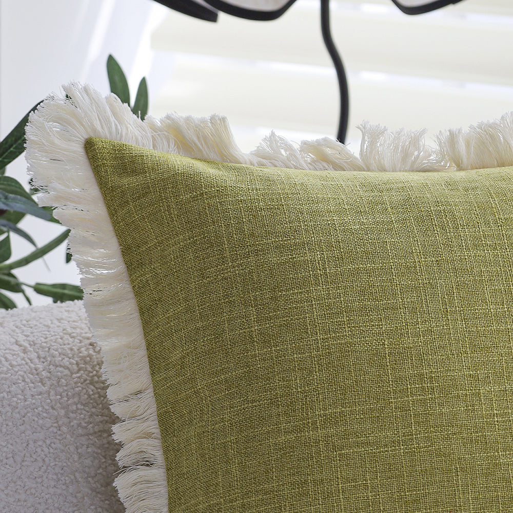 Boho-chic style lumbar throw pillow covers Pack of 2 size 12"x20" and 18"x18"
