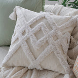 18"x 18" Square Throw Pillow Textured Chenille Boho 2 size of Insert options
