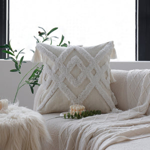 boho-chic style throw pillow coverwith450g insert  Pack of 1 size 18"x18"