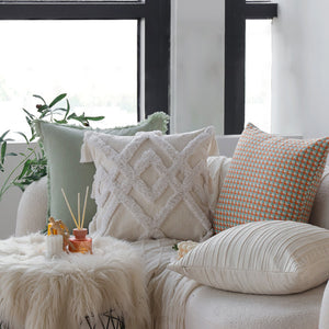 boho-chic style throw pillow coverwith450g insert  Pack of 1 size 18"x18"