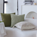 18"x 18" Square Throw Pillow Textured Chenille Boho 2 size of Insert options