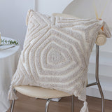 18"x 18" Square Throw Pillow Textured Chenille Boho 2 size of Insert options