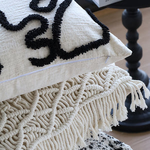 boho-chic style throw pillow coverwith450g insert  Pack of 1 size 18"x18"