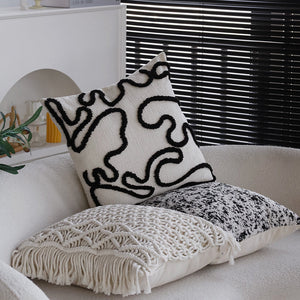 boho-chic style throw pillow coverwith450g insert  Pack of 1 size 18"x18"