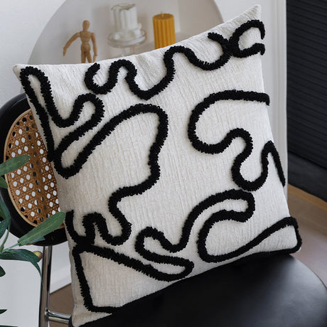 18"x 18" Square Throw Pillow Textured Chenille Boho 2 size of Insert options