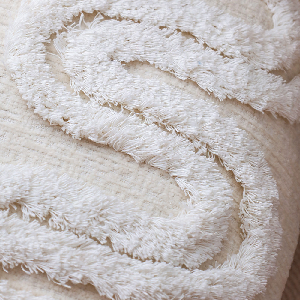 18"x 18" Square Throw Pillow Textured Chenille Boho 2 size of Insert options