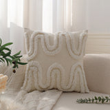 18"x 18" Square Throw Pillow Textured Chenille Boho 2 size of Insert options