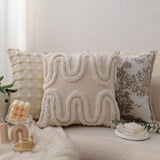 18"x 18" Square Throw Pillow Textured Chenille Boho 2 size of Insert options