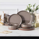 Tara Grey 12 Piece Dinnerware Set