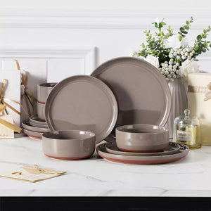 Tara Pink 12 Piece Dinnerware Set