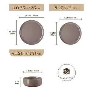 Tara Multicolor 24 Piece Dinnerware Set for 8