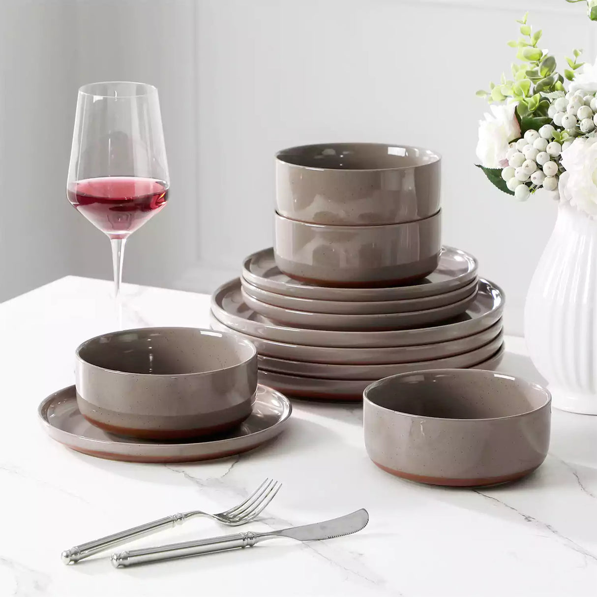 Tara Multicolor 12-Piece Stoneware Dinnerware Set