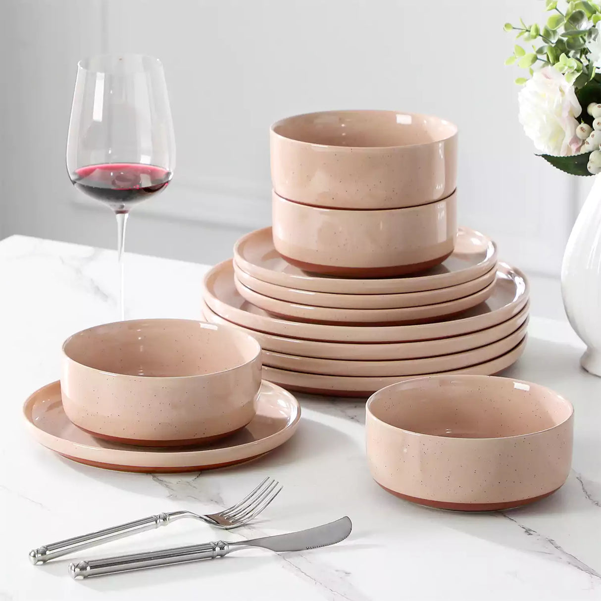 Tara Grey 12 Piece Dinnerware Set