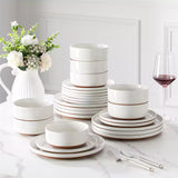 Tara Grey 24-Piece Dinnerware Set for 8 - Stoneware