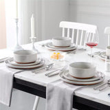 Tara Grey 24-Piece Dinnerware Set for 8 - Stoneware