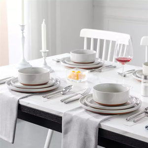 Tara Grey 24-Piece Dinnerware Set for 8 - Stoneware