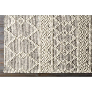 2-ft. x 3-ft. Hand Woven Wool Blend Grey Beige Ivory Persian Style Area Rug
