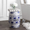 Lotus-chinoiserie-ceramic-drum-garden-stool-Outdoor-Tables