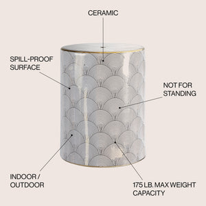 Fish modern ceramic garden stool