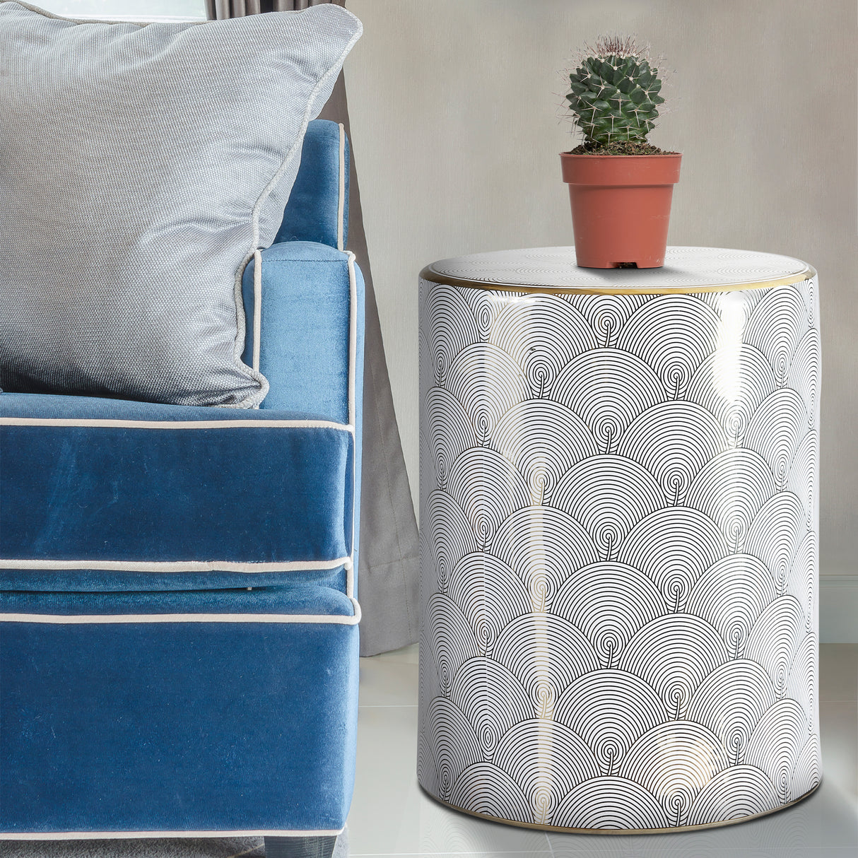 Fish modern ceramic garden stool