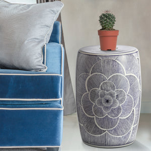 Camellia ceramic drum garden stool