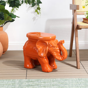 White ceramic garden stool