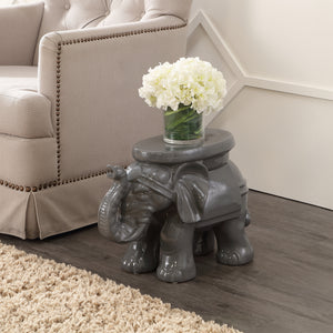 White ceramic garden stool